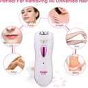 Epilator Smooth Glide Epilator for Women Face RechargeableEpilator for Women FacialEpilator Hair Remover Smooth GlideEpilator for WomenFace Bikini Hair Removal Arms/Face/Peach Fuzz White Portable Pink