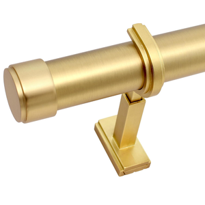 BlastHome® Luxury Fixed Length Curtain Rod, 3 ft, Brushed Gold