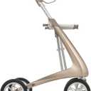 byACRE Carbon Ultralight Rollator Walker - 10.6 lbs Adult Walkers with 4 Wheels and Seat - Lightweight Seated Walkers with Wheels - Foldable Rolling Walker with Seat - Walker for Adults (Regular Track, Champagne Gold)