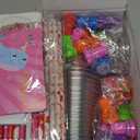 24 Pack Valentines Day Gifts for Kids School Classroom Exchange Gifts Valentines Stationery, Valentines Party Favors with Gift Card Stampers Pencils Rulers Sticker Goodie Bag Fillers for Kids