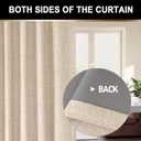 100% Blackout Shield Full Blackout Curtains for Bedroom 102 inch Length 2 Panels Set, Clip Rings/Rod Pocket Faux Linen Black Out Curtains for Living Room, Thermal Insulated, 50Wx102L, Oatmeal