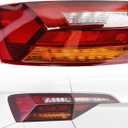 LED Tail Light Assembly W/Bulbs Left Driver Side Compatible with Volkswagen Jetta 2019 2020 2021 2022 2023, Rear Outer Brake Lamp (Black Housing, Clear/Red Lens) Replace VW2804128 17A945095A