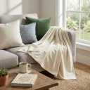 Urban Villa Cotton Thermal Blanket Plain Weave Twin 66x90 Ivory
