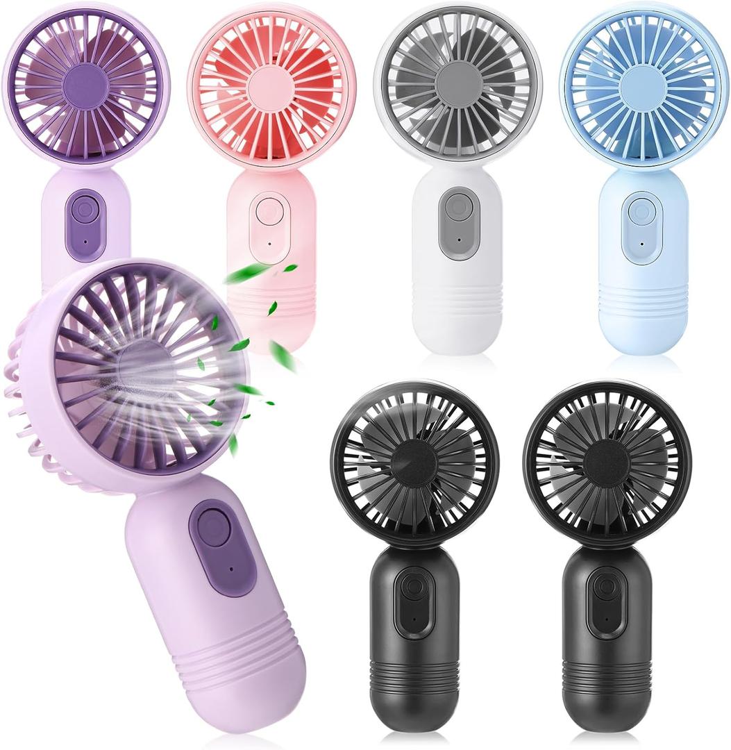 Mini Portable Fan Bulk Cute Handheld Lightweight Small Little Personal Hand Eyelash Fan 3 Speeds USB Rechargeable for Women Men Indoor Outdoor Makeup Travel Camping (Multicolor,6 Pcs) Mini Portable Fan Bulk Cute Handheld Lightweight Small Little Personal Hand Eyelash Fan 3 Speeds USB Rechargeable for Women Men Indoor Outdoor Makeup Travel Camping (Multicolor,6 Pcs)