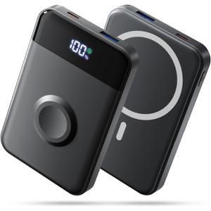 for Magsafe Portable Charger, 10000mAh Fast Charging Power Bank for iPhone 17/16/15/14/13/12, Travel Essentials USB-C Wireless Magnetic Battery Pack for Apple Watch