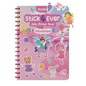 Stick4Ever Jelly Sticker Book - for Kids - Waterproof, Easy to Clean Reusable Sticker Book for Toddlers- Reusable Road Trip Activities for Kids - Stocking Stuffers for Toddlers (Wonderland)