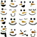 Maydahui 16 Pieces Snowman Face Wall Stickers Cute Christmas Snow Man Wall Decals 11 Inches Refrigerator Stickers Window Cling Decal Xmas Decorations