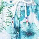 JOGAL Men's Flower Casual Button Down Short Sleeve Hawaiian Shirt Suits (L)