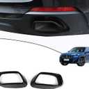 Black Stainless Steel Tail Throat Vent Decorative Car Accessories for BMW X5 F15 X6 F16 2014-2019 (NOT Applicable for M Sports Version)
