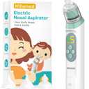 Electric Nasal Aspirator for Baby, Nose Aspirator for Toddlers, Waterproof Baby Nose Sucker, Nose Cleaner with 3 Silicone Tips, Adjustable Suction Level, Music and Light Soothing Function,Green