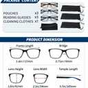 3 x JJWELL 3 Pack Reading Glasses for Men Blue Light Blocking with Spring Hinge, Anti Eyestrain/Dryness/UV Large Wide Square Readers for Men, Two Tone Computer Reader Glasses Eyeglass(1.5 Strength)