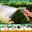 ARXIVE Garden Hose Nozzle Hand Sprayer, Heavy Duty High Pressure 100% Metal with 4 Adjustable Spray Patterns for Watering Lawn, Garden, Car Washing,Pets & Windows