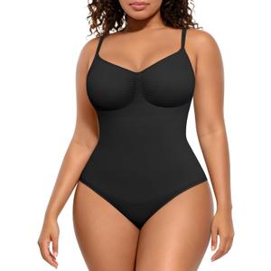 FeelinGirl Shapewear Bodysuit Tummy Control Body Shaper for Women Seamless Waist Snatching Shaper (Black, X-Small-Small)