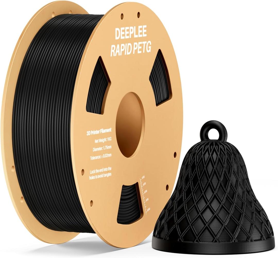 DEEPLEE Rapid PETG Filament 1.75mm, High Speed PETG 3D Printer Filament Up to 600 mm/s, Dimensional Accuracy +/- 0.02 mm, Fits for Most FDM 3D Printers, 2 Pack 1kg Black & White