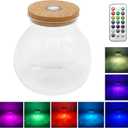 Round Glass Jar Storage Container, Plant Terrarium Display Glass, Moss Ball Bud Vases Jars, Easter Candy Jar Kitchen Canisters with Lid, for DIY Party Mason Jars Crafts Christmas Decoration (L)