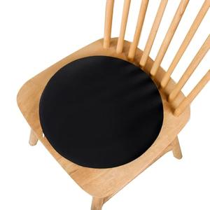 Greenjin 14" Memory Foam Seat Cushion Round Chair Pad for Kitchen Dining Anti-Slip Stool Pad with Removable Cover and Rubber Back Round Seat Cushion for Home Office Black