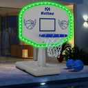 LED Pool Basketball Hoop Poolside, Oversized Water Basketball Hoop with Solar Colorful Lights, 34"x34"x42.2" Light Up Swimming Pool Basketball Hoops for Kids Adults, with 2 Balls and Pump.