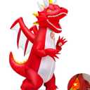 Halloween Red Dragon Inflatable Costume for Kids, Blow Up Full Body Costume Inflatable with 2 LED Red Eyes and Visible Face for Halloween Cosplay Party