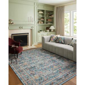 Loloi Rifle Paper Co. Courtyard Collection COU-03 Blue/Multi 2'-3" x 3'-9" Accent Rug feat. CloudPile