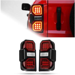 A Pair LED taillights for Ford bronco 2021-2025 taillight assembly, a pair of red lens taillight assemblies, Ford bronco 2021, 2022, 2023, 2025 models(2PCS) (A Pair-B)