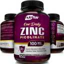 2 x NutriFlair Zinc Picolinate 100mg, 120 Capsules - Vegan, Non-GMO, Made in USA, Third-Party Lab Tested