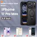 Magnetic Stand Case for iPhone 17 Pro Max, 2-in-1 Magnetic Stand Case & Protective Cover, Military Drop Tested, Anti-Fingerprint Matte Finish for Hands-Free at Work, Home and Travel, Black