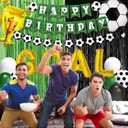 Soccer birthday Party Decorations, Soccer Birthday Party Supplies Kit, Include Sport Themed Birthday banner, Foil Fringe, Hanging Swirls, Soccer Balloons, Cake & Cupcake Toppers