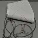 Lamp Shades Set of 2, 7 x 13 x 10 inch (Large Size), White Lamp Shade with Cut-out Stripe Design, Spider Lampshade with 8 inch Harp for Table and Floor Lamp, Modern White Lamp Cover, Assembly Required