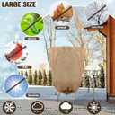 Windyun 5 Pcs Winter Burlap Plant Covers Reusable Warm Burlap Bags with Drawstring Large Size Freeze Protection Bags for Outdoor Plants Frost Blankets for Trees Garden Cold Weather (31.5 x 47.2'')