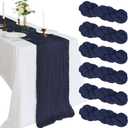 6 Pack 10FT Navy Blue Cheesecloth Table Runner 120 Inch Long Gauze Rustic Boho Spring Cheese Cloth Table Runner Sheer Fabric Decorations for Holiday Party Wedding Banquet Bridal Baby Shower Decor