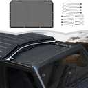 Voodonala for Jeep JL Sunshade Mesh Sun Shade Bikini Top Roof Sunblock Mesh Heat Shield Mesh for 2018-2026+Jeep Wrangler JL JLU 2/4 Door & Gladiator JT, Block Heat Block UV Rays Plain Black