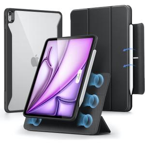 ESR for iPad Air 13 Inch Case M4/M3/M2 (2026/2025/2024) with Pencil Holder, Removable Magnetic Cover, Vertical Stand, Fully Supports Pencil Pro and Pencil(USB-C), Rebound 360 Series, Black