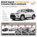 Powerty 268LBS Roof Rack Cross Bars for 2020-2026 Toyota Highlander XLE/XSE/Limited/Platinum/Hybrid with Flush Side Rails(Not for L/LE/LE Hybrid), Lockable Roof Crossbars Rooftop Luggage Racks