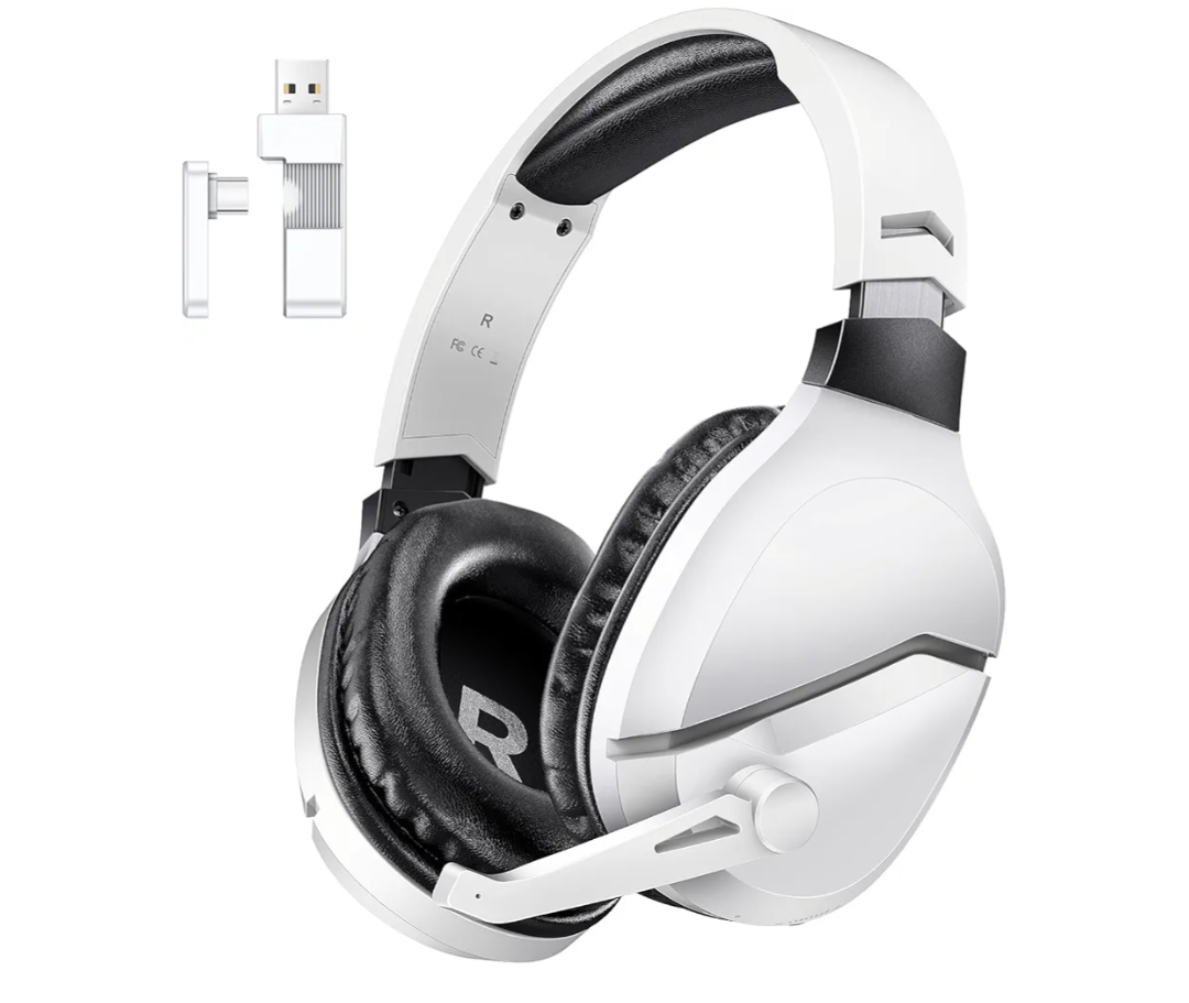 WolfLawS Wireless Gaming Headset with Noise Canceling Microphone for PS5, PC, PS4, 2.4G/Bluetooth Gaming Headphones with USB and Typec Connector, Wired Mode for Controller Gamecube