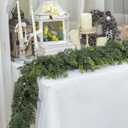 6FT Real Touch Cedar Garland - Artificial Christmas Garland Fake Green Faux Thick and Lush Pine Needles Garlands for Table Fireplace Mantle Holiday Home Indoor Outdoor Decor