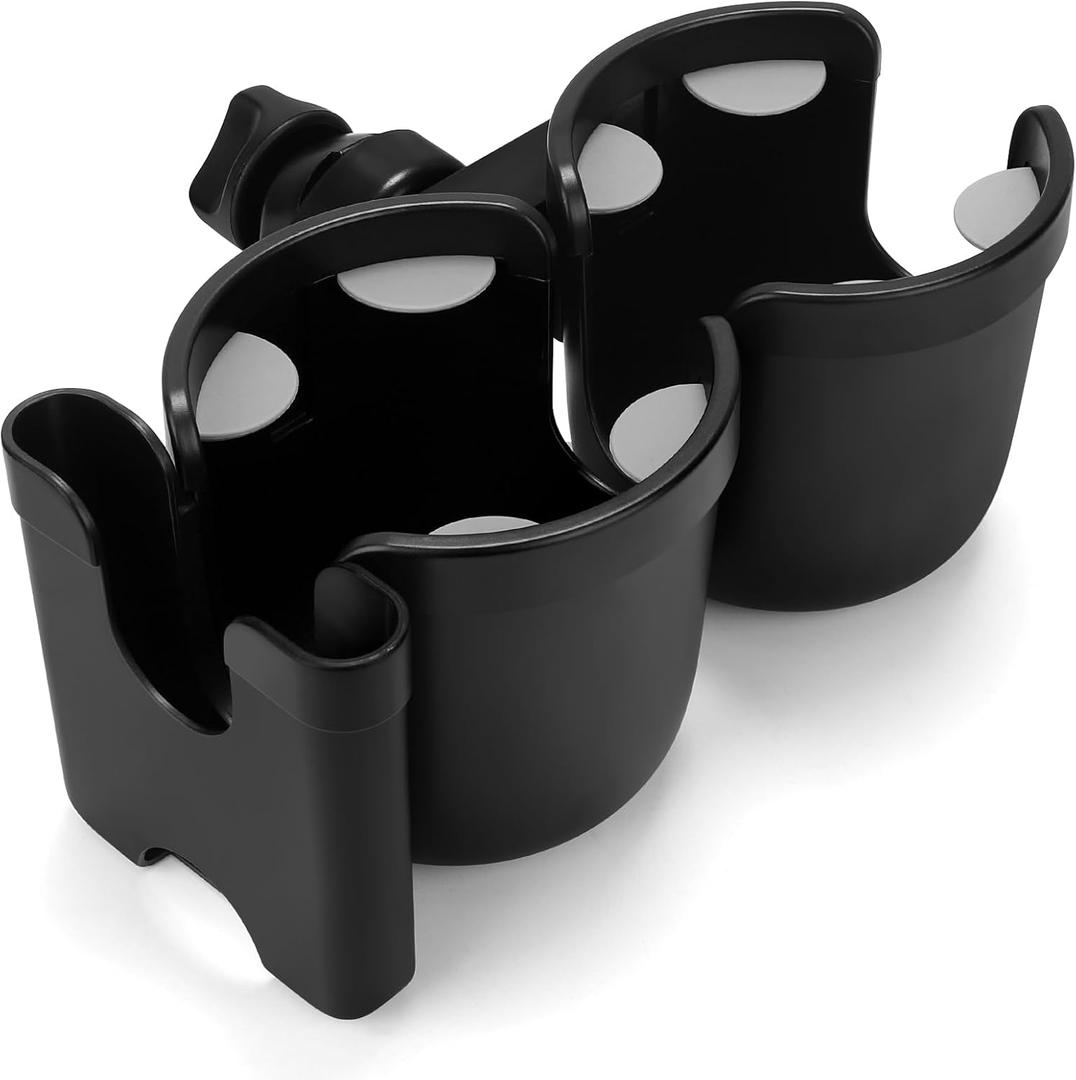 Accmor Stroller Cup Holder with Phone Holder, Bike Cup Holder, Universal Cup Holder for Uppababy Nuna Doona Strollers, 2-in-1 Cup Phone Holder for Stroller Bike Accessory