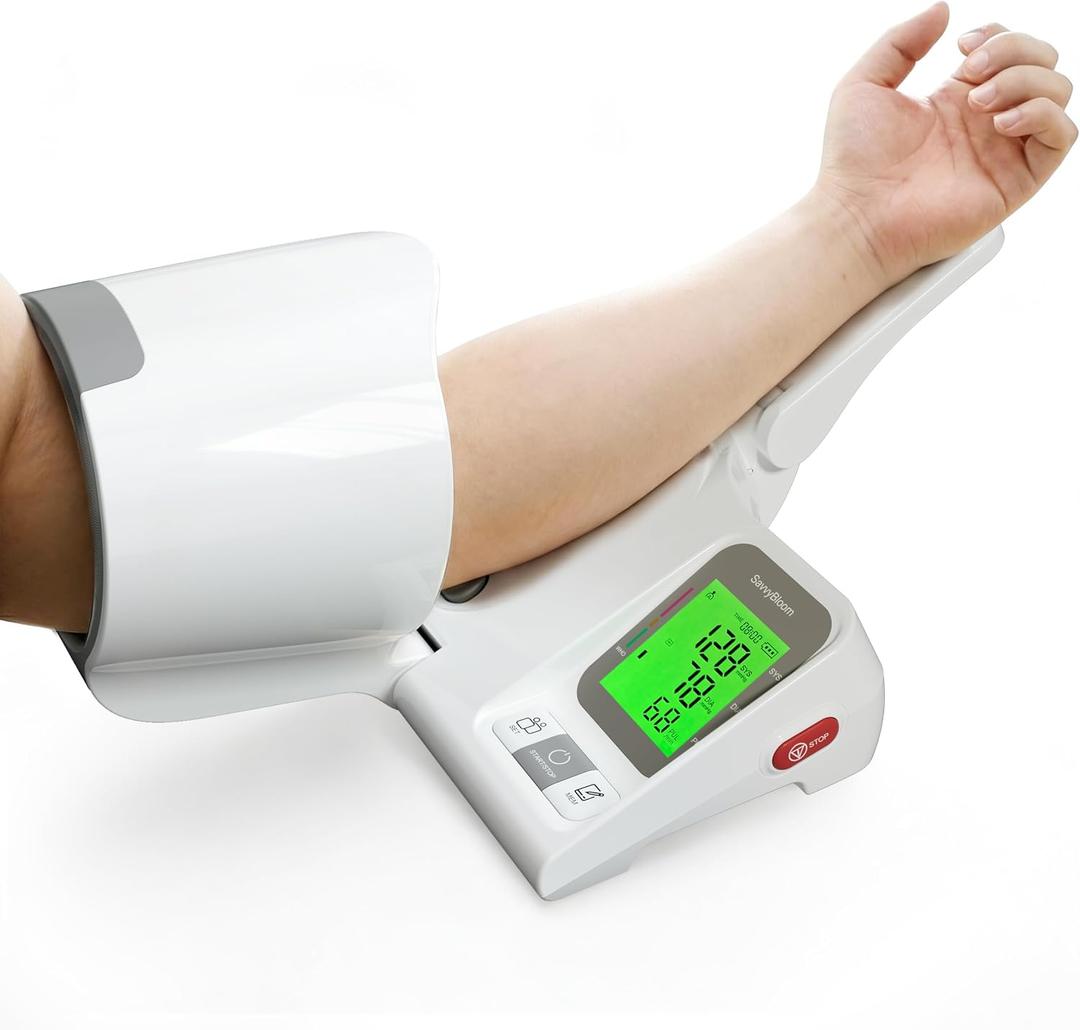 Automatic Upper Arm Blood Pressure Monitor for Home Use, One-Button Operation, with Auto-Fit Arm Barrel BP Machine Fits Multiple Arm Sizes 7.1''-16.5'' for 2 Users, Store 99 Readings