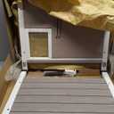 Deblue Ourdoor Cat House, 100% Insulated Cat Houses for Outdoor Cats, Weatherproof Feral cat House with All-Round Foam, Wooden Cat Shelter for Multiple Cats - (Insulated Cat House with Mat)