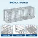 36-Inch Foldable Catch & Release Cage, Heavy Duty Steel Live Trap with Sensitive Pedal Trigger & Carry Handle for Raccoons, Squirrels, Cats, Rabbits, Skunks, Foxes, Groundhogs, Armadillos