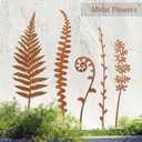 Metal Flowers for Outside,Garden Stakes Decorative,Flower Bed Decor Plant Stakes,Garden Statues Outdoor Clearance,Metal Yard Art Outdoor,Plant Decorations for Pots