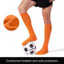 FITRELL 2/3 Pack Soccer Socks Baseball Softball For Youth Kids Boys Girls, Over-The-Calf Football Socks for Adult Men Women (Orange, M)