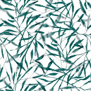 Tempaper Viridian Green Watercolor Leaves Removable Peel and Stick Wallpaper, 20.5 in X 16.5 ft, Made in The USA