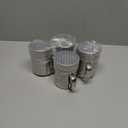 CUSINIUM 10oz Stainless Steel Salt Pepper Dredge Shakers - With Plastic Cap - With Handle - Pack of 4