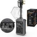 Kohree RV Surge Protector 30 Amp with LED Real-time Large Screen Display Voltage Current KWH, 14000 Joules Auto Shut Off, Circuit Analyzer RV Power Surge Protector Waterproof for Camper, Gray