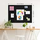 Large Cork Board 48"x36", 12 Pack Felt Bulletin Board for Walls Black Cork Boards Tiles with Sticky Notes, Push Pins & Clips,Tack Board for Office Home