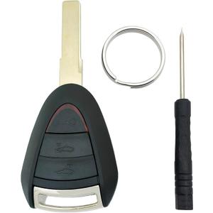 Smart Key Fob Case Shell Fits for Porsche Boxster 987 Cayman 911 997 Replacement Car Key Housing Outer Cover (3 Buttons)