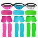 Frienda Women 80s Sport Accessories Set - Neon Leg Warmers, Headband, Wristbands, Holographic - Multicolored - 30 x 15 cm x 39 x 9 cm x 18 x 5 cm x 8 x 8 cm