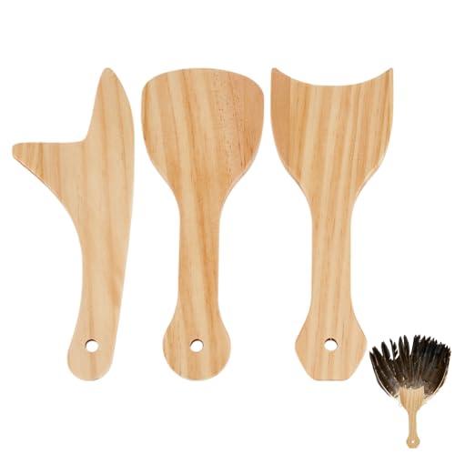 BENECREAT 3pcs Fan Handles, 7.87×3.15×0.47 Inch Hand Fan DIY Handles, Wood Jumbo Craft Sticks, Fan Handle Craft Sticks for DIY Handicrafts