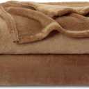 NANPIPER Fleece Blankets Super Soft Flannel Fuzzy Blanket for Bed Couch Luxury Cozy Plush Microfiber Blanket-Twin Size Coffee Brown