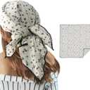 2 x Cotton Flower Bandanas for Women Girls Men 27" Head Scarf Bandana Headband Handkerchie for Beach Party (Style-07)